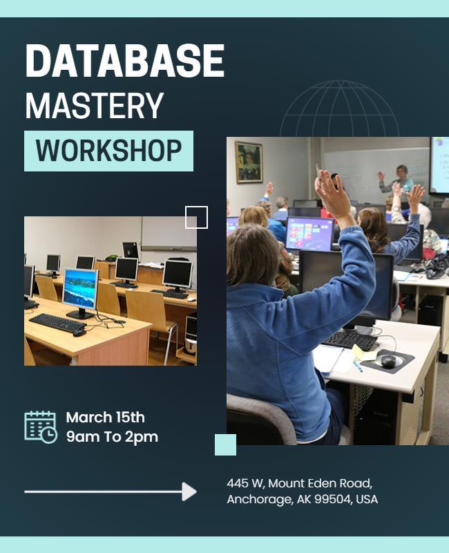 Database Mastery Workshop Educational Flyer Template