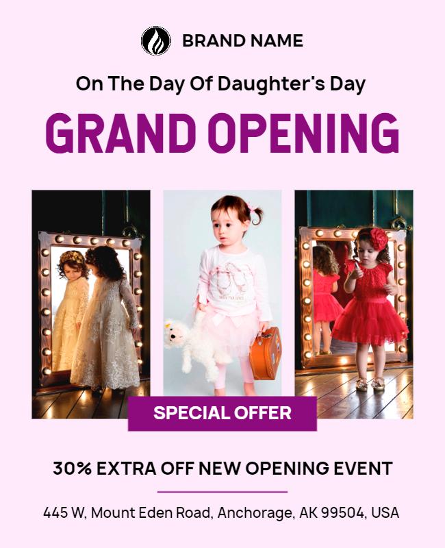 Daughters Day Grand Opening Event Flyer Template