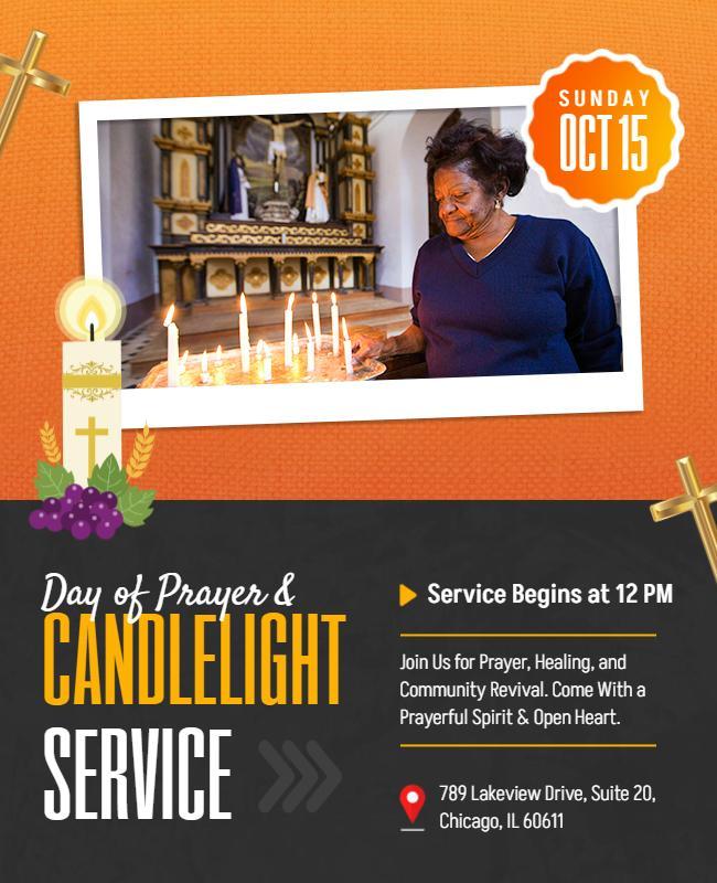 Day Of Prayer Candlelight Service Flyer Template