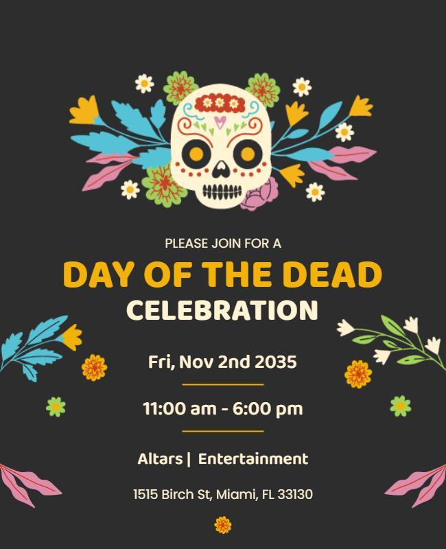 Day Of the Dead Celebration Flyer Template