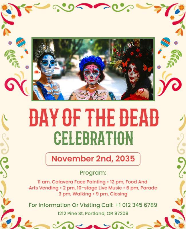 Day Of the Dead Celebration Flyer Template