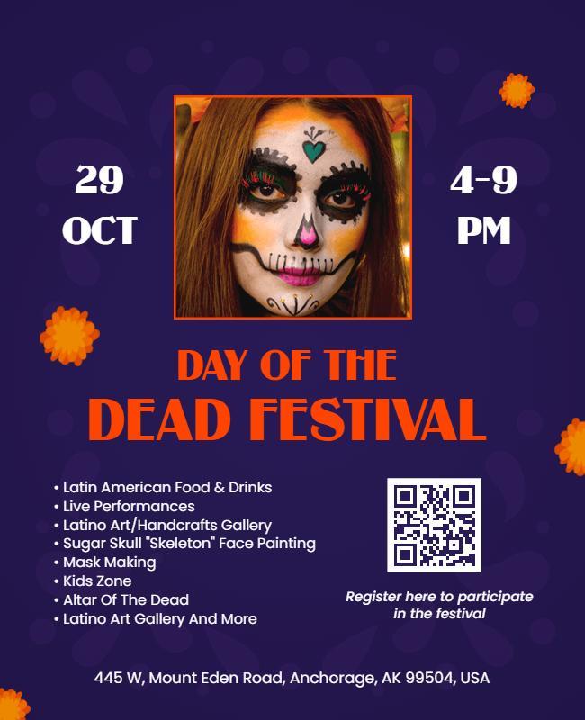 Day Of the Dead Festival Celebration Flyer Template