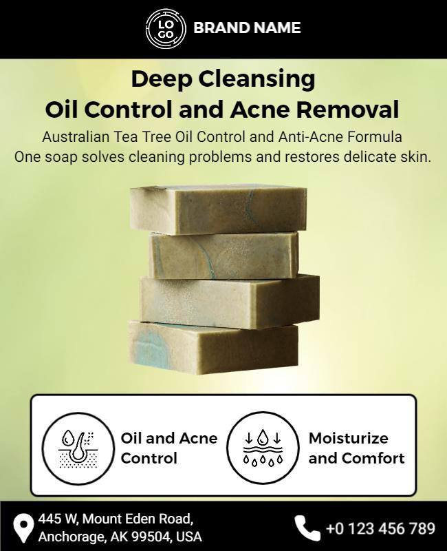 Deep Cleansing Skincare Product Flyer Template