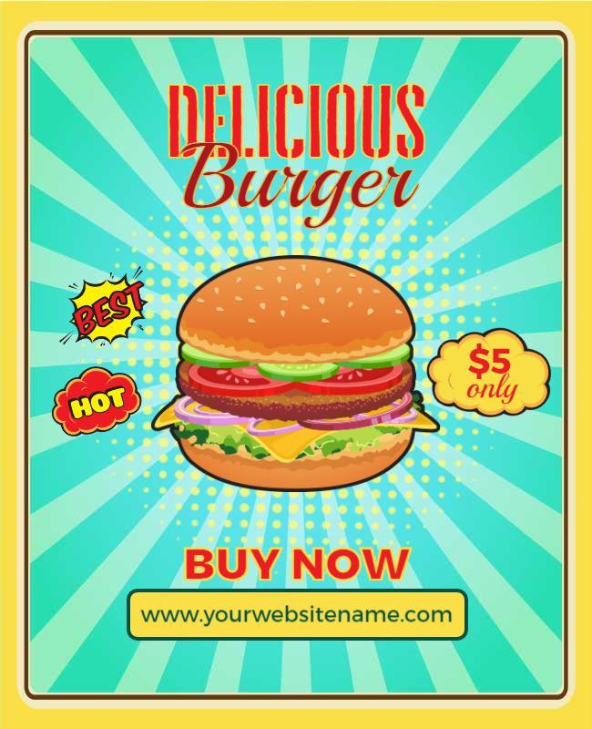 Delicious Burger Promotion Flyer Template