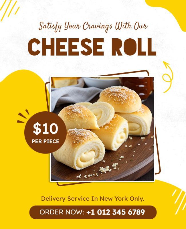 Delicious Cheese Roll Promotion Flyer Template