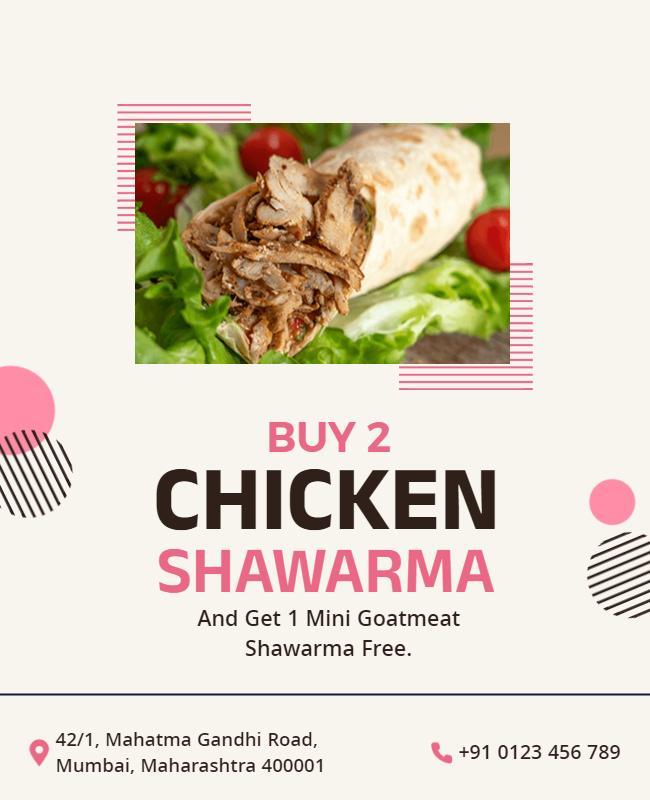 Delicious Chicken Shawarma Promotion Flyer Template