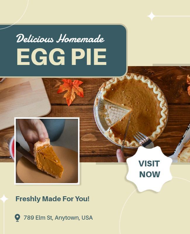 Delicious Homemade Egg Pie Promotion Flyer Template