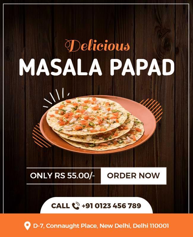 Delicious Masala Papad Promotion Flyer Template