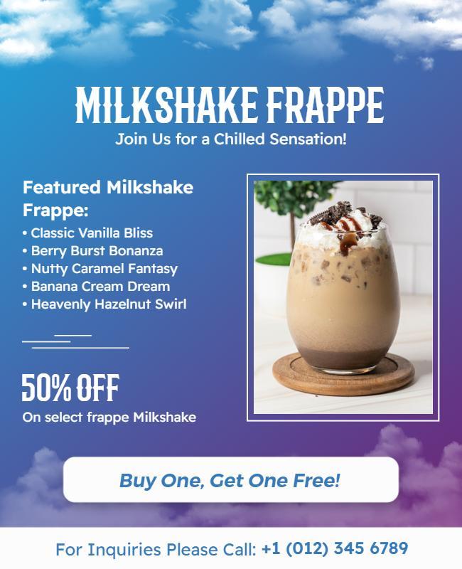 Delicious Milkshake Frappe Promotion Flyer Template