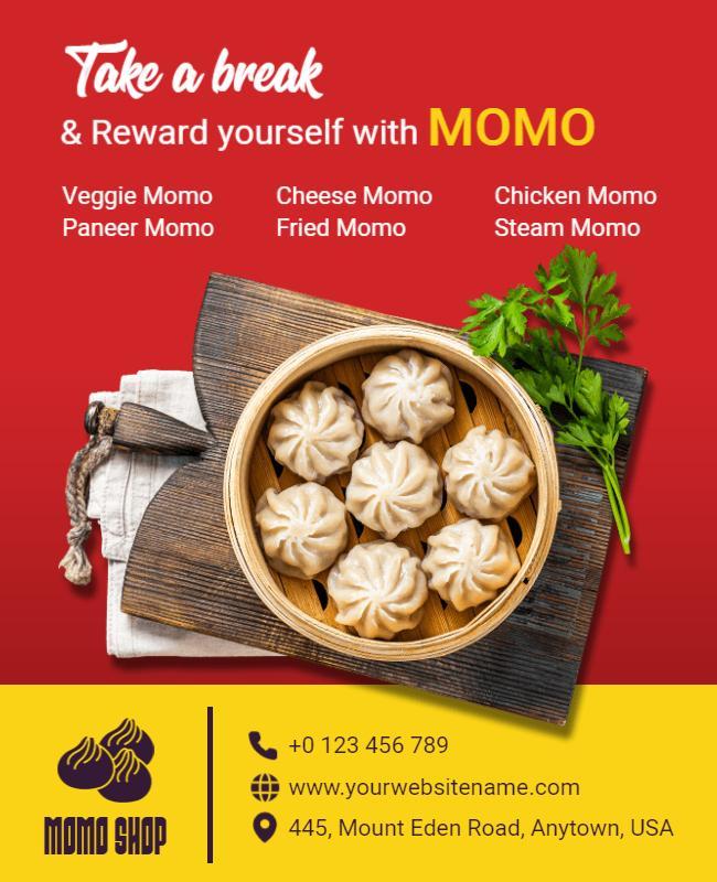 Delicious Momo Restaurant Offer Flyer Template