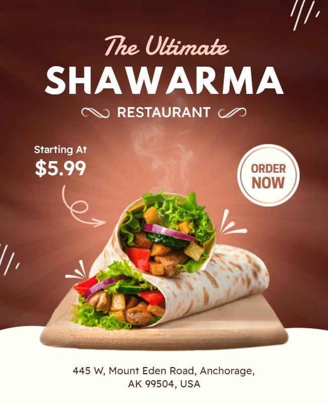 Delicious Shawarma Restaurant Promotion Flyer Template