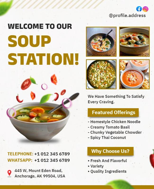 Delicious Soup Station Promotional Flyer Template