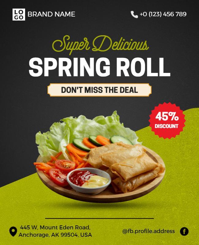 Delicious Spring Roll Promotional Flyer Template