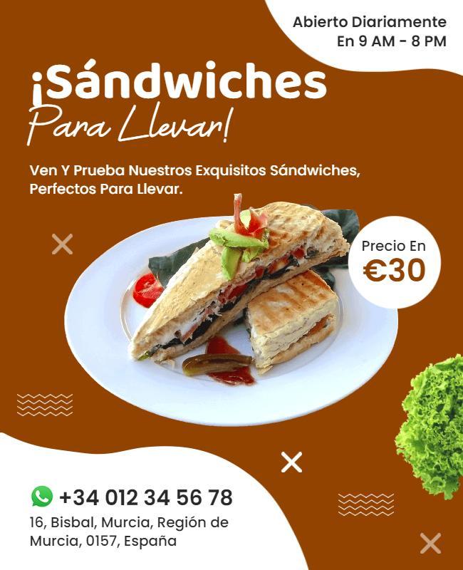 Delicious Takeaway Sandwiches Promotion Flyer Template