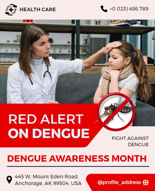 Dengue Awareness Health Campaign Flyer Template