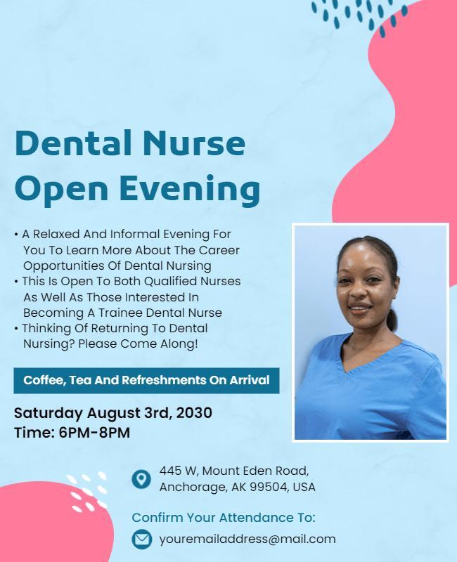 Dental Nurse Career Open Evening Flyer Template