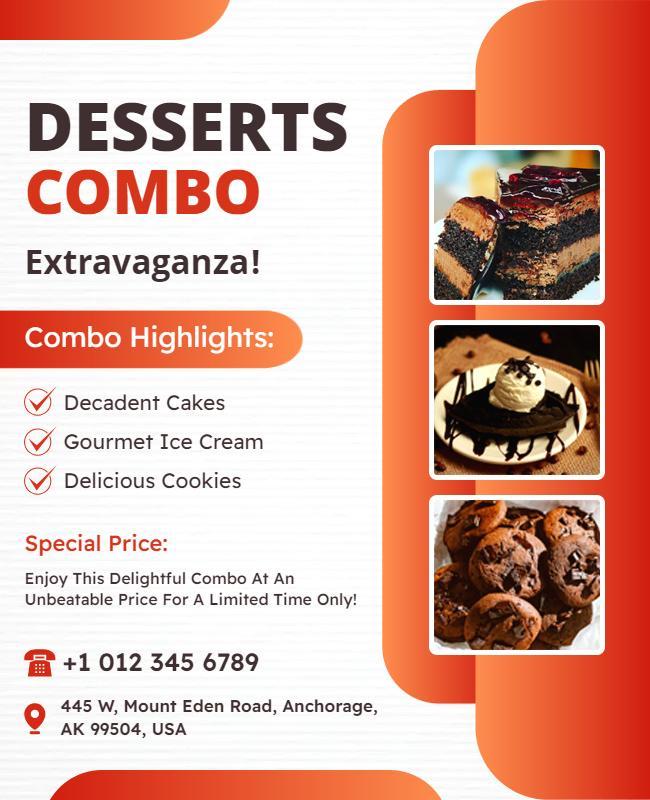 Dessert Combo Extravaganza Promotion Flyer Template