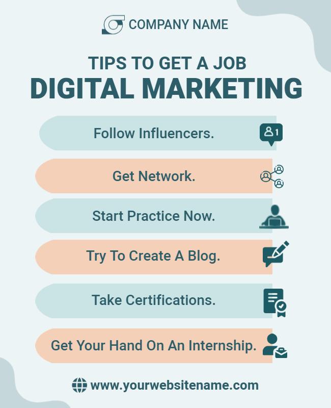 Digital Marketing Job Tips Flyer Template