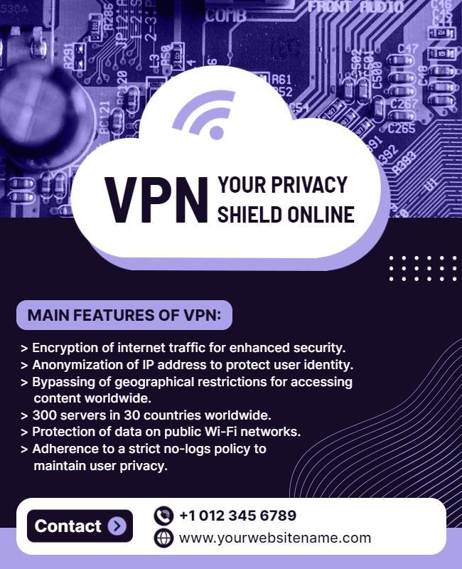 Digital Privacy Vpn Service Flyer Template