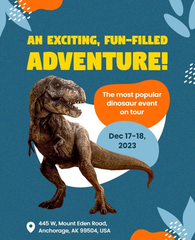 Dinosaur Adventure Tour Event Flyer Template