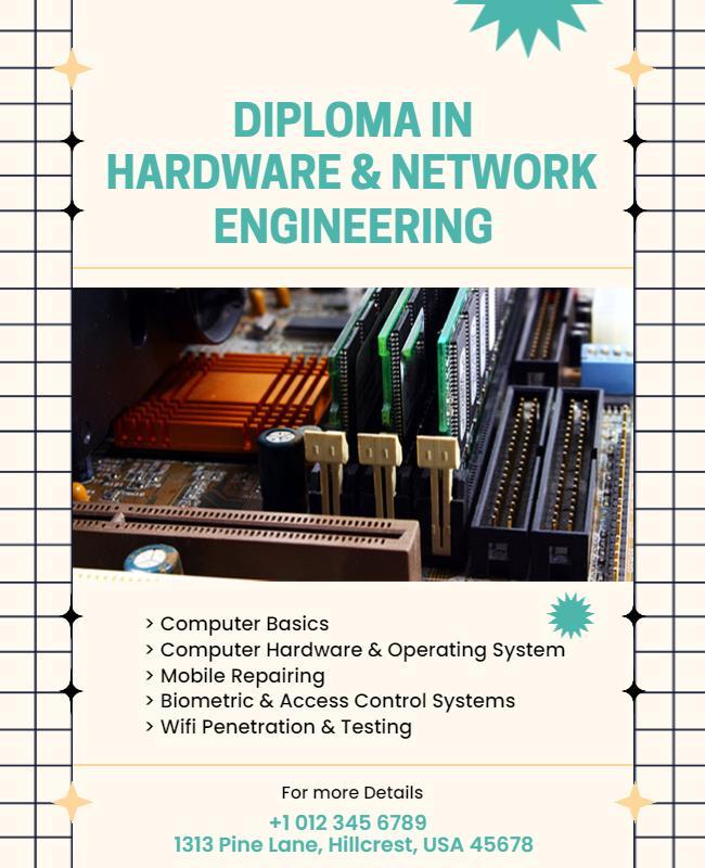 Diploma in Hardware and Network Engineering Flyer Template