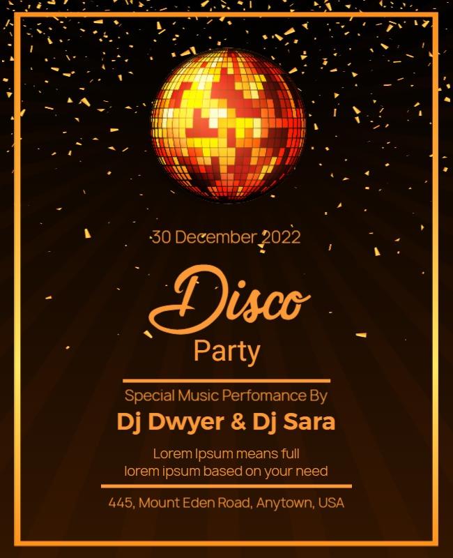 Disco Party Music Event Flyer Template