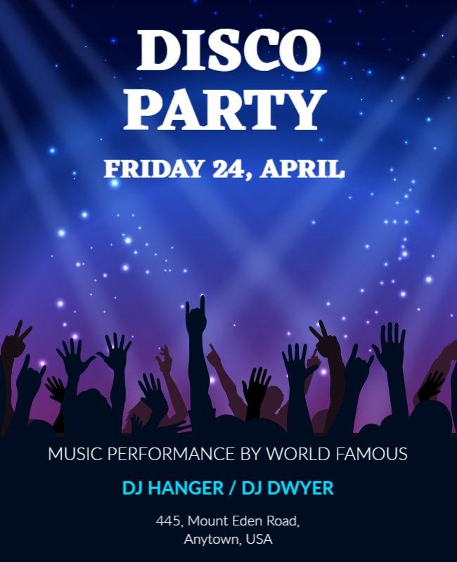 Disco Party Music Event Flyer Template