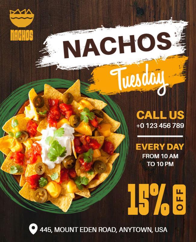 Discounted Nachos Tuesday Promotion Flyer Template