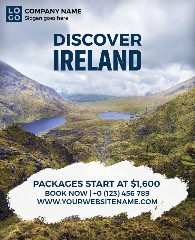 Discover Ireland Travel Promotion Flyer Template