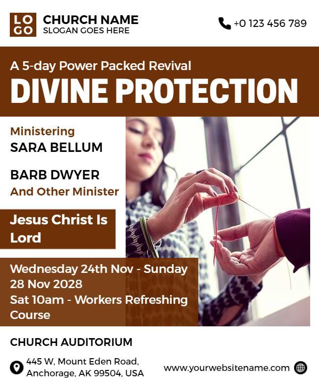 Divine Protection Church Revival Flyer Template