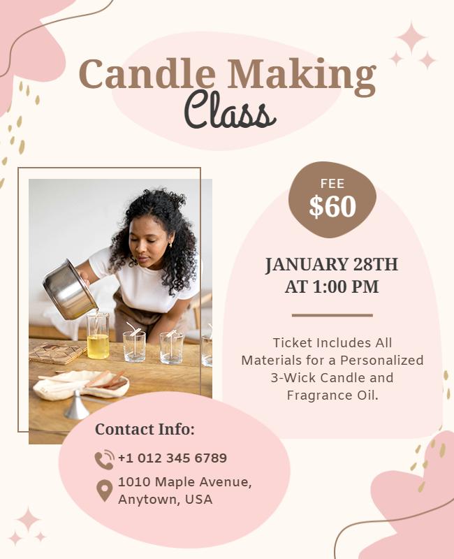 Diy Candle Making Workshop Flyer Template