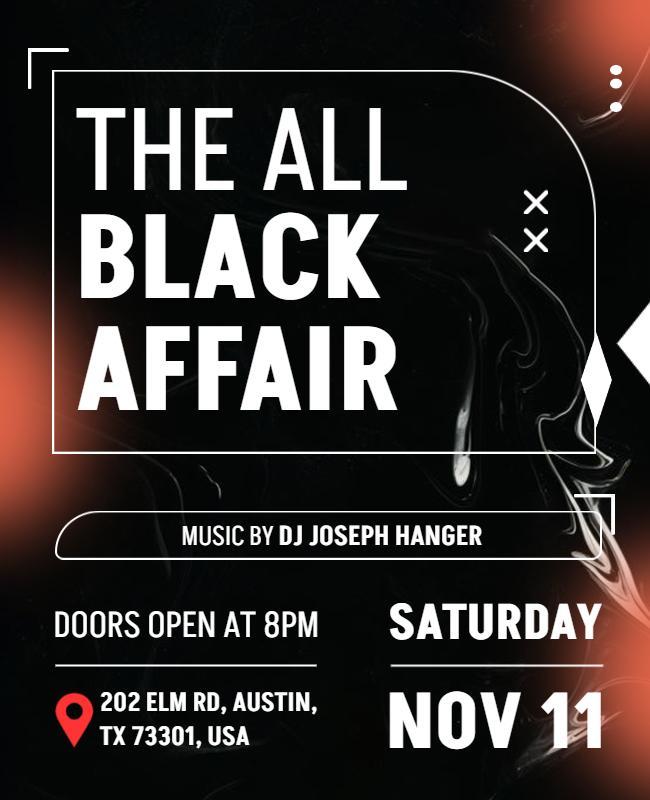 DJ Night All Black Affair Party Flyer Template