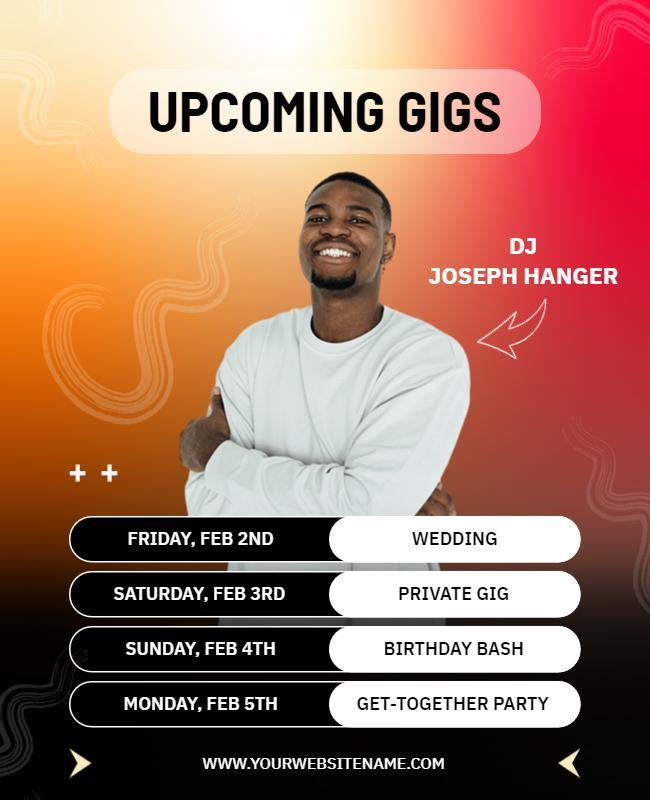 Dj Performance Event Schedule Flyer Template