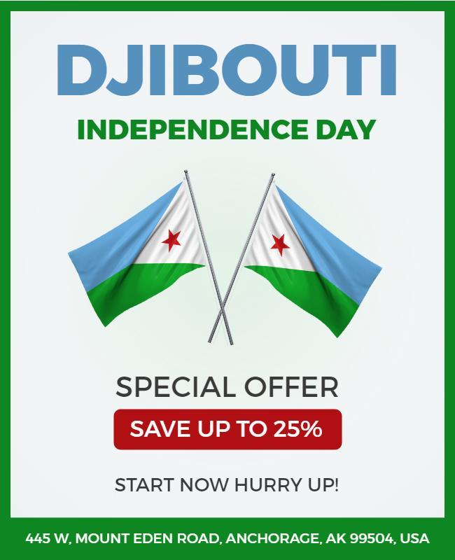 Djibouti Independence Day Celebration Flyer Template