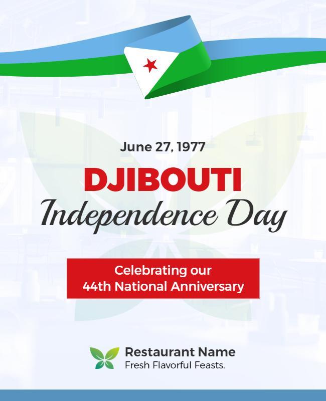 Djibouti Independence Day Celebration Flyer Template