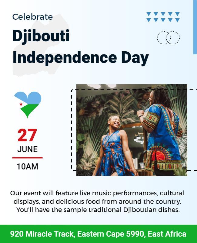 Djibouti Independence Day Celebration Flyer Template