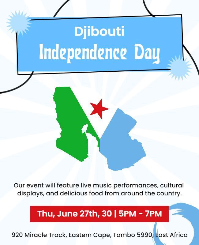 Djibouti Independence Day Celebration Flyer Template