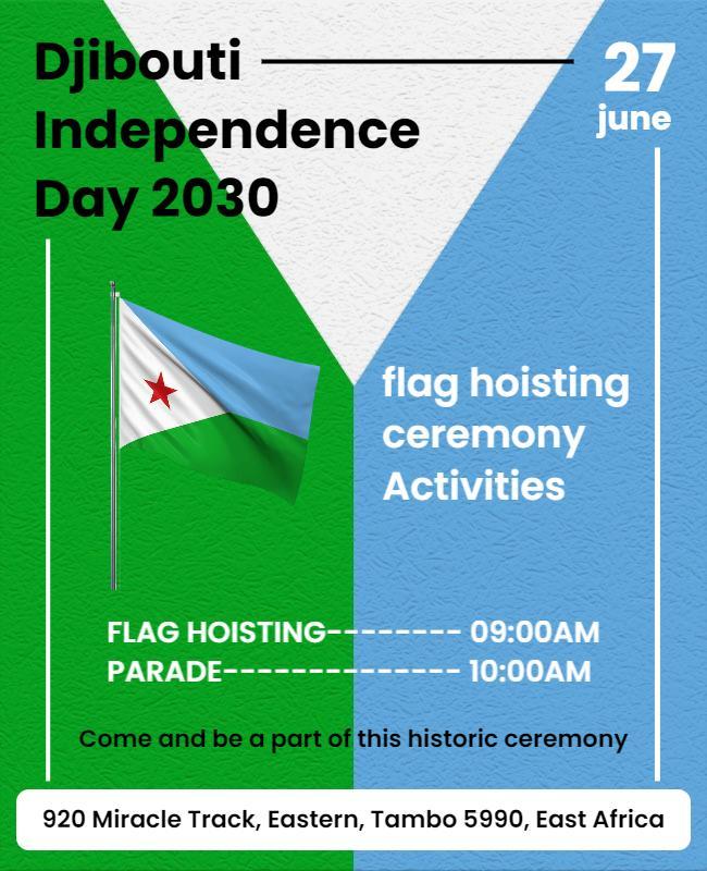 Djibouti Independence Day Celebration Flyer Template