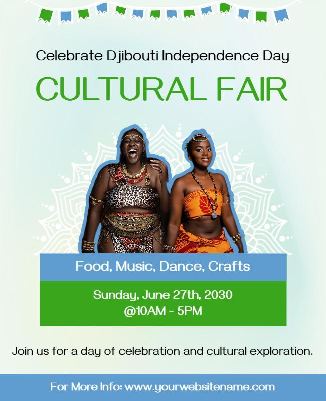 Djibouti Independence Day Cultural Fair Flyer Template