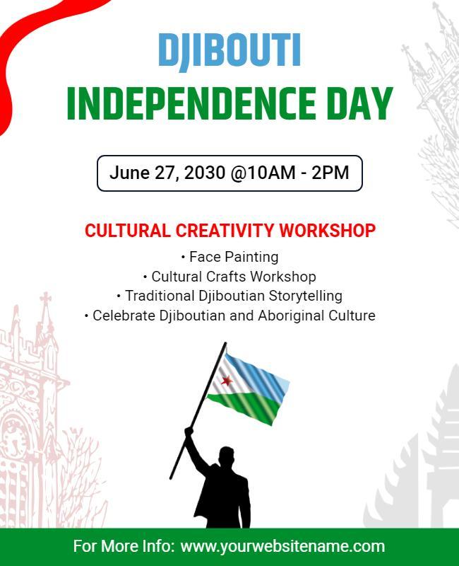 Djibouti Independence Day Cultural Workshop Flyer Template