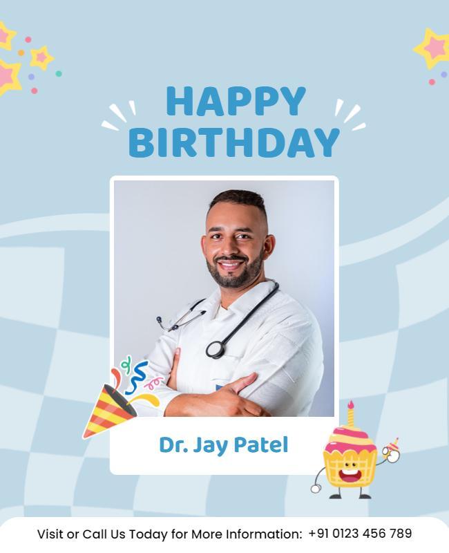 Doctors Birthday Celebration Flyer Template