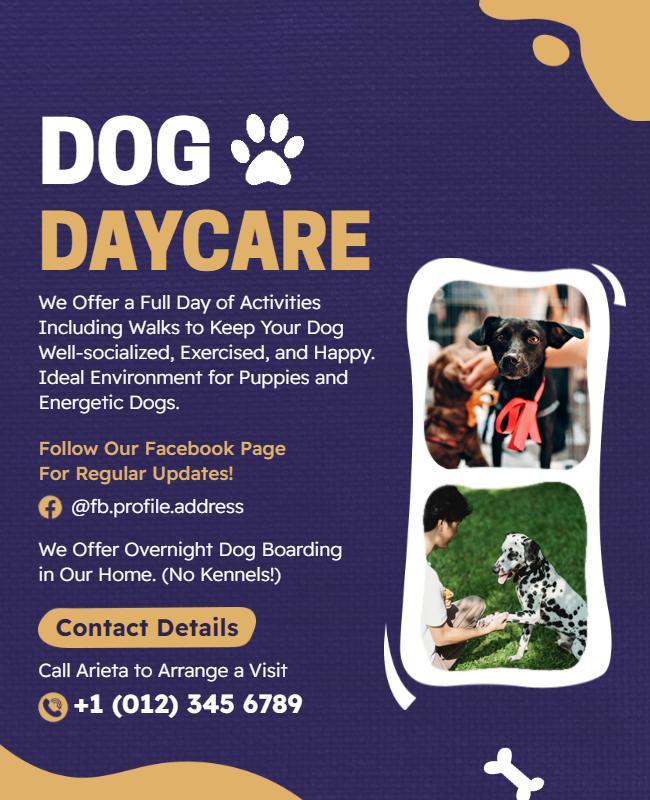 Dog Daycare Service Promotional Flyer Template