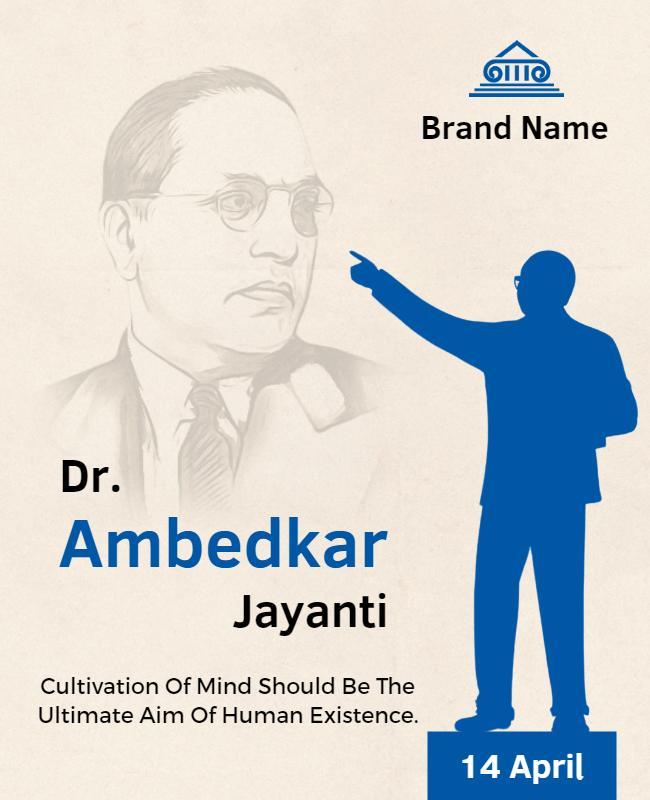 Dr Ambedkar Jayanti Celebration Flyer Template