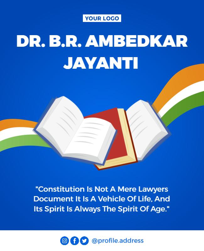 Dr Br Ambedkar Jayanti Celebration Flyer Template