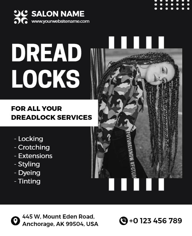 Dreadlock Hair Salon Services Flyer Template