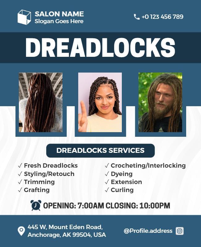 Dreadlocks Hair Salon Services Flyer Template