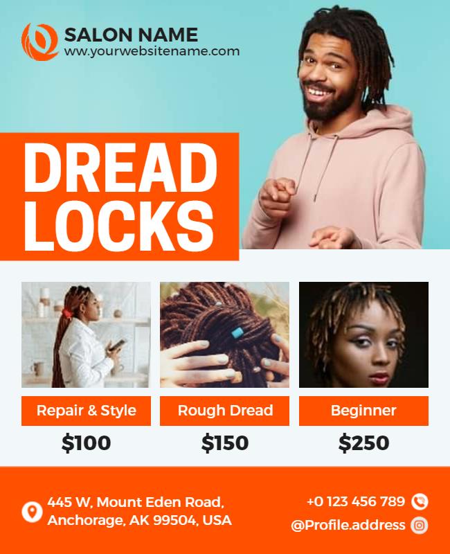 Dreadlocks Hair Salon Services Flyer Template