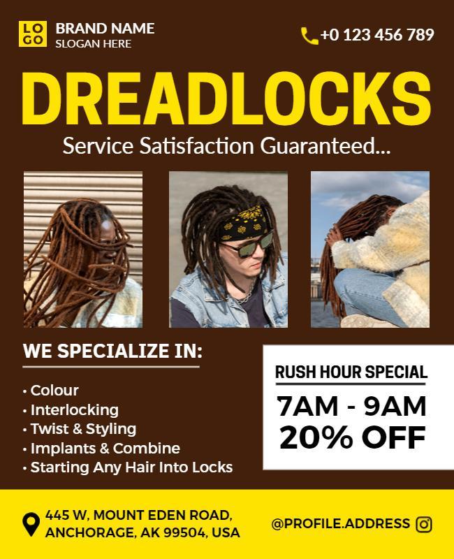 Dreadlocks Hair Styling Promotion Flyer Template