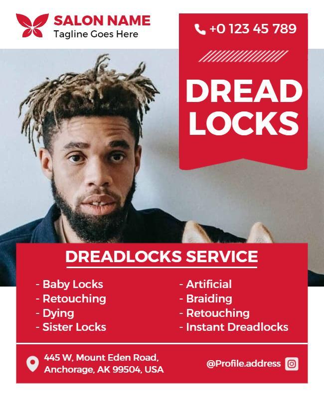 Dreadlocks Hairstyling Salon Service Flyer Template