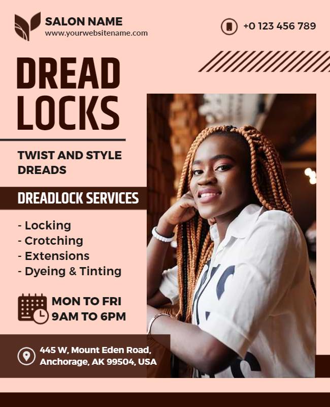 Dreadlocks Styling Salon Services Flyer Template